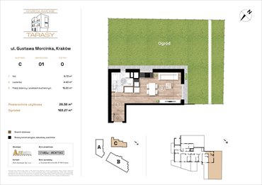 rzut mieszkanie na sprzedaż 29m2 mieszkanie Kraków, Wzgórza Krzesławickie, Gustawa Morcinka