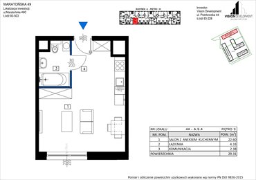 rzut mieszkanie na sprzedaż 29m2 mieszkanie Łódź, Retkinia, Maratońska 49C