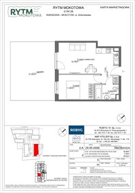 rzut mieszkanie na sprzedaż 39m2 mieszkanie Warszawa, Mokotów, Antoniewska 3B