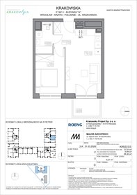 rzut mieszkanie na sprzedaż 38m2 mieszkanie Wrocław, Krzyki, Krakowska 112