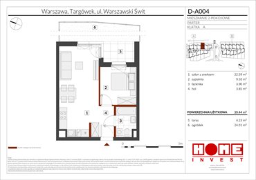 rzut mieszkanie na sprzedaż 39m2 mieszkanie Warszawa, Targówek, ul. Warszawski Świt 12