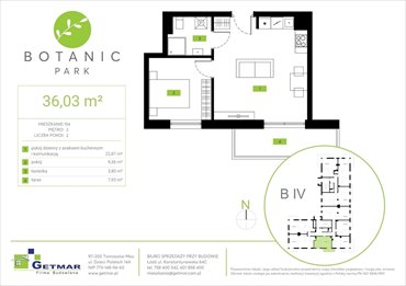 rzut mieszkanie na sprzedaż 36m2 mieszkanie Łódź, Polesie, Konstantynowska 64c