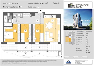 rzut mieszkanie na sprzedaż 72m2 mieszkanie Rzeszów, Przybyszówka, Dworzysko