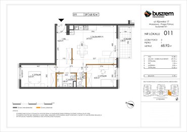 rzut mieszkanie na sprzedaż 69m2 mieszkanie Warszawa, Praga Północ, Kijowska 17