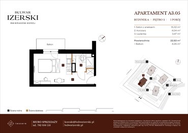 rzut mieszkanie na sprzedaż 23m2 mieszkanie Świeradów Zdrój, Senatoryjna/Szkolna