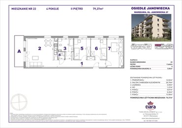 rzut mieszkanie na sprzedaż 79m2 mieszkanie Warszawa, Targówek, Janowiecka 27