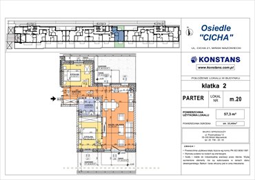 rzut mieszkanie na sprzedaż 57m2 mieszkanie Mińsk Mazowiecki, Cicha 12