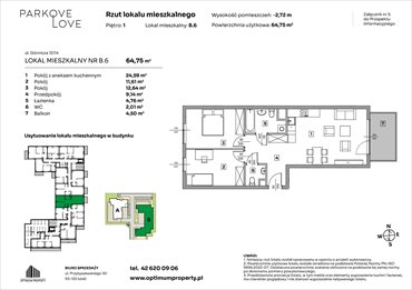 rzut mieszkanie na sprzedaż 65m2 mieszkanie Łódź, Bałuty-Doły, ul. Górnicza 12/14