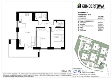 rzut mieszkanie na sprzedaż 78m2 mieszkanie Lublin, Czechów Północny, Koncertowa