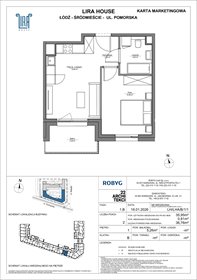 rzut mieszkanie na sprzedaż 36m2 mieszkanie Łódź, Pomorska 108