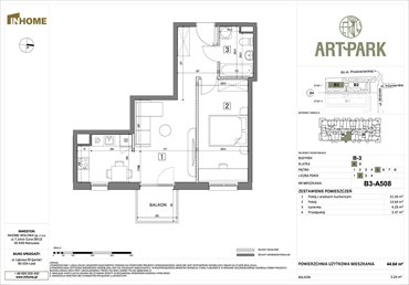 rzut mieszkanie na sprzedaż 45m2 mieszkanie Łódź, Polesie, Wołowa 4A
