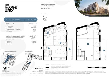 rzut mieszkanie na sprzedaż 93m2 mieszkanie Wrocław, Kleczków, ul. Czochralskiego/ Miłosza