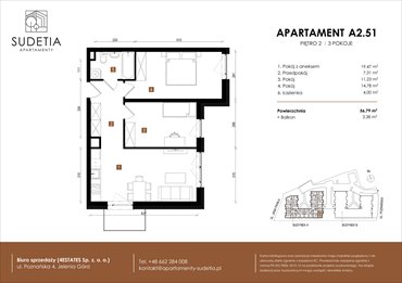 rzut mieszkanie na sprzedaż 57m2 mieszkanie Jelenia Góra, POZNAŃSKA 4