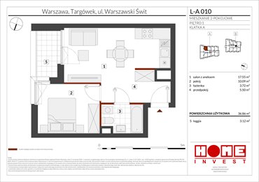 rzut mieszkanie na sprzedaż 37m2 mieszkanie Warszawa, Targówek, ul. Warszawski Świt