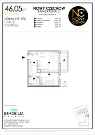 rzut mieszkanie na sprzedaż 46m2 mieszkanie Lublin, CZECHÓW, Kameralna 3