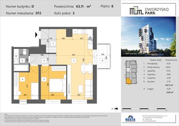rzut mieszkanie na sprzedaż 63m2 mieszkanie Rzeszów, Przybyszówka, Dworzysko