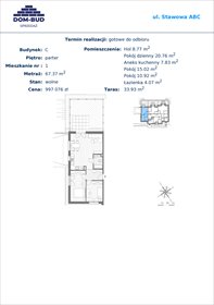 rzut mieszkanie na sprzedaż 67m2 mieszkanie Kraków, Bronowice Wielkie, Stawowa
