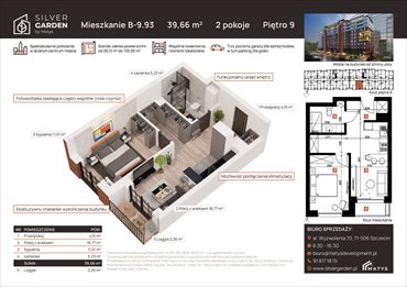 rzut mieszkanie na sprzedaż 39m2 mieszkanie Szczecin, Centrum, al. Wyzwolenia 70 / ul. Staszica 21