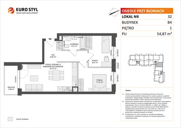 rzut mieszkanie na sprzedaż 55m2 mieszkanie Rumia, Janowo, Błoń Janowskich