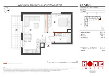 rzut mieszkanie na sprzedaż 40m2 mieszkanie Warszawa, Targówek, ul. Warszawski Świt
