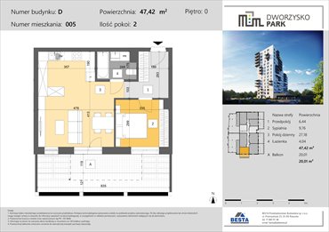rzut mieszkanie na sprzedaż 47m2 mieszkanie Rzeszów, Przybyszówka, Dworzysko