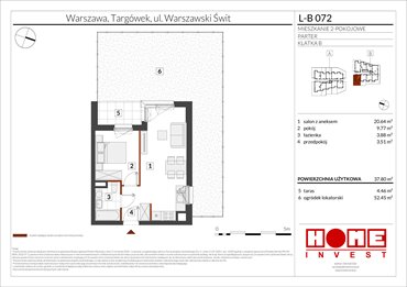 rzut mieszkanie na sprzedaż 38m2 mieszkanie Warszawa, Targówek, ul. Warszawski Świt