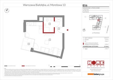 rzut mieszkanie na sprzedaż 27m2 mieszkanie Warszawa, Żerań, ul. Morelowa 13