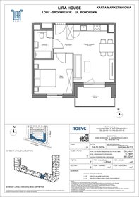 rzut mieszkanie na sprzedaż 39m2 mieszkanie Łódź, Pomorska 108