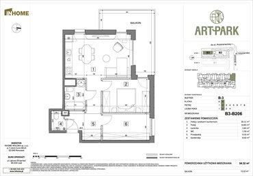 rzut mieszkanie na sprzedaż 54m2 mieszkanie Łódź, Polesie, Wołowa 4A