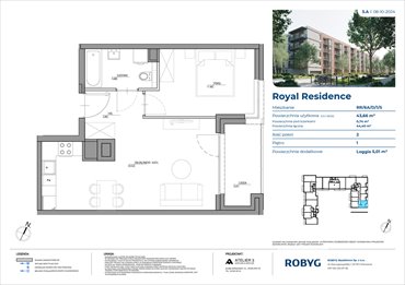 Nowe mieszkanie dwupokojowe Royal Residence Warszawa, Wilanów, Sarmacka 44m2 Foto 1