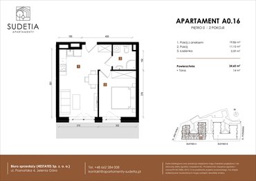 rzut mieszkanie na sprzedaż 35m2 mieszkanie Jelenia Góra, POZNAŃSKA 4