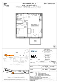 rzut mieszkanie na sprzedaż 40m2 mieszkanie Wrocław, Fabryczna, Białowieska 91a