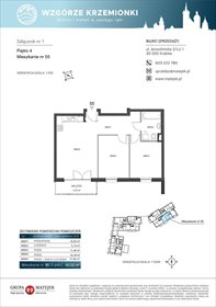 rzut mieszkanie na sprzedaż 61m2 mieszkanie Kraków, Podgórze, Jerozolimska 4