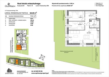 rzut mieszkanie na sprzedaż 68m2 mieszkanie Łódź, Widzew, Przybyszewskiego 292-300