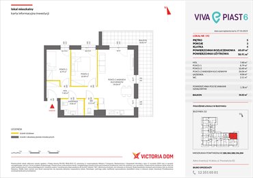 rzut mieszkanie na sprzedaż 61m2 mieszkanie Kraków, Mistrzejowice, ul. Piasta