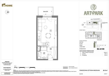 rzut mieszkanie na sprzedaż 29m2 mieszkanie Łódź, Polesie, Wołowa 4A