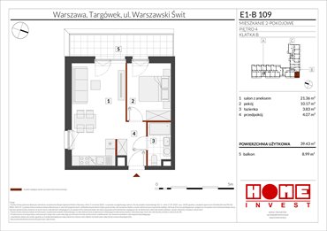 rzut mieszkanie na sprzedaż 39m2 mieszkanie Warszawa, Targówek, ul. Warszawski Świt