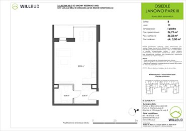rzut mieszkanie na sprzedaż 36m2 mieszkanie Rumia, Janowo, Błoń Janowskich