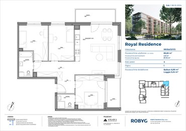 rzut mieszkanie na sprzedaż 86m2 mieszkanie Warszawa, Wilanów, Sarmacka