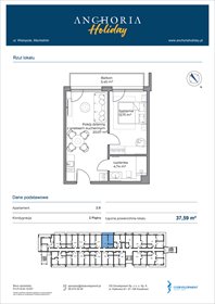 rzut mieszkanie na sprzedaż 38m2 mieszkanie Mechelinki, Wielopole 36-38