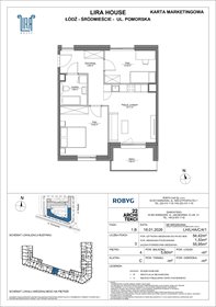 rzut mieszkanie na sprzedaż 54m2 mieszkanie Łódź, Pomorska 108