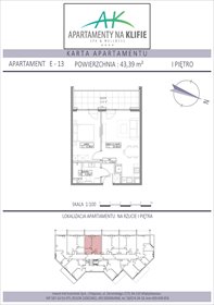rzut mieszkanie na sprzedaż 43m2 mieszkanie Władysławowo, Żeromskiego 27