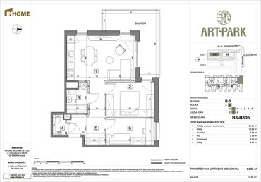 rzut mieszkanie na sprzedaż 54m2 mieszkanie Łódź, Polesie, Wołowa 4A