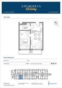rzut mieszkanie na sprzedaż 37m2 mieszkanie Mechelinki, Wielopole 36-38