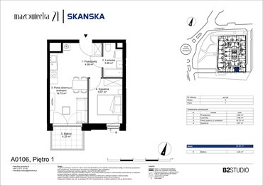 rzut mieszkanie na sprzedaż 35m2 mieszkanie Kraków, Krowodrza, ul. Mazowiecka 21