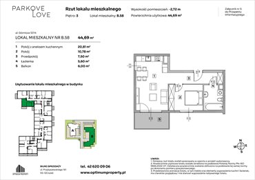 rzut mieszkanie na sprzedaż 45m2 mieszkanie Łódź, Bałuty-Doły, ul. Górnicza 12/14