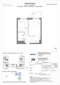 rzut mieszkanie na sprzedaż 41m2 mieszkanie Wrocław, Krzyki, Krakowska 112