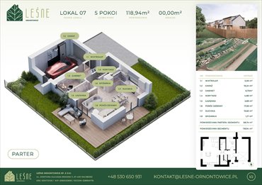 rzut mieszkanie na sprzedaż 119m2 mieszkanie Ornontowice, Myśliwska