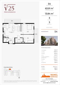rzut mieszkanie na sprzedaż 64m2 mieszkanie Katowice, Mikusińskiego 25
