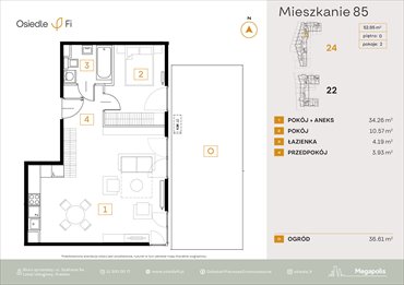 rzut mieszkanie na sprzedaż 53m2 mieszkanie Kraków, Rzemieślnicza 22-24